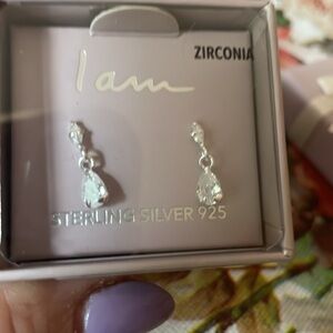 IAM Sterling Silver Zirconia Earrings